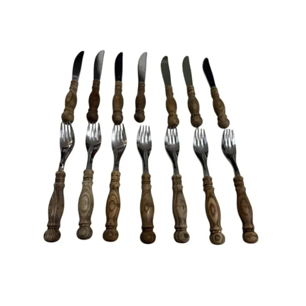 WMF Cromargan Stainless Steel Set of 7 Knife and Fork Set Flatware Silverware